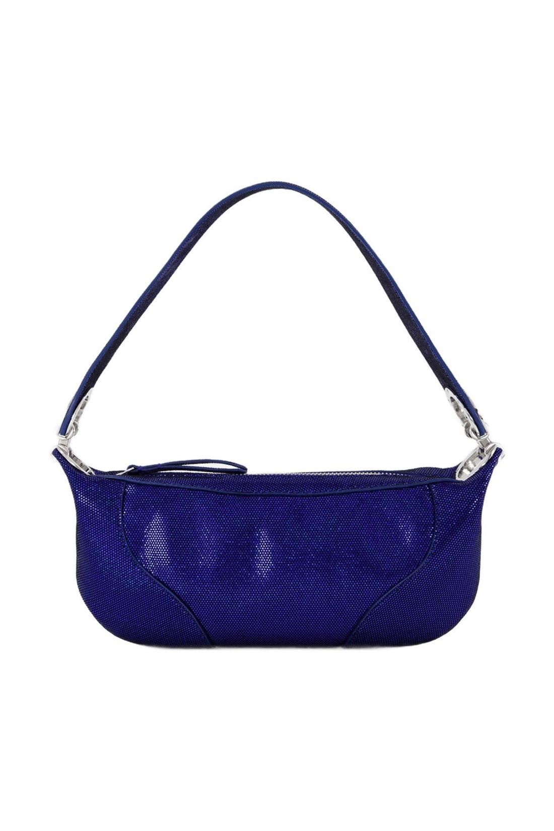 Mini Amira Hobo Bag - By Far - Blue - Leather
