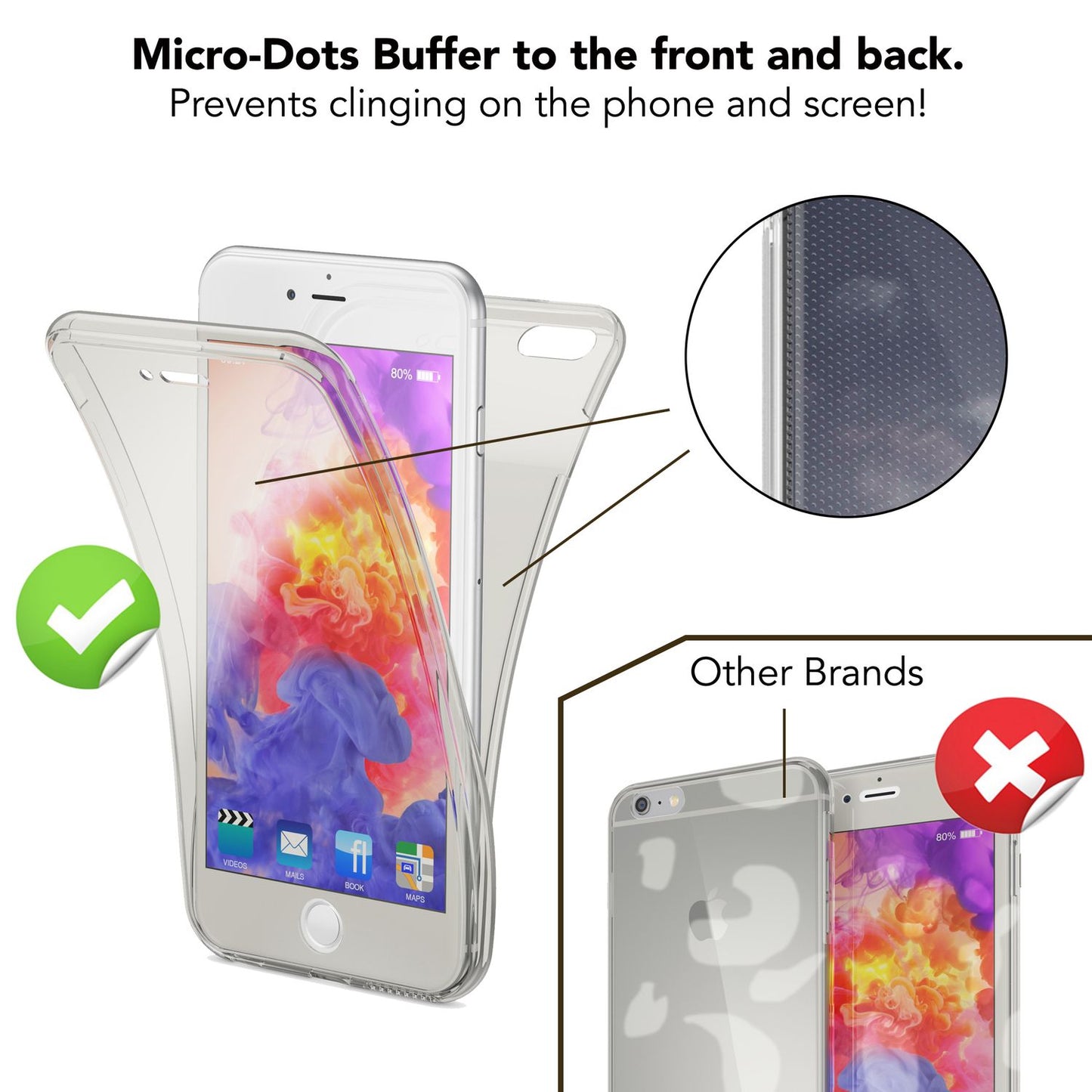 Apple iPhone 6 Plus 6S Plus 360 gráðu símahulstur frá NALIA, heilhlífandi hulstur