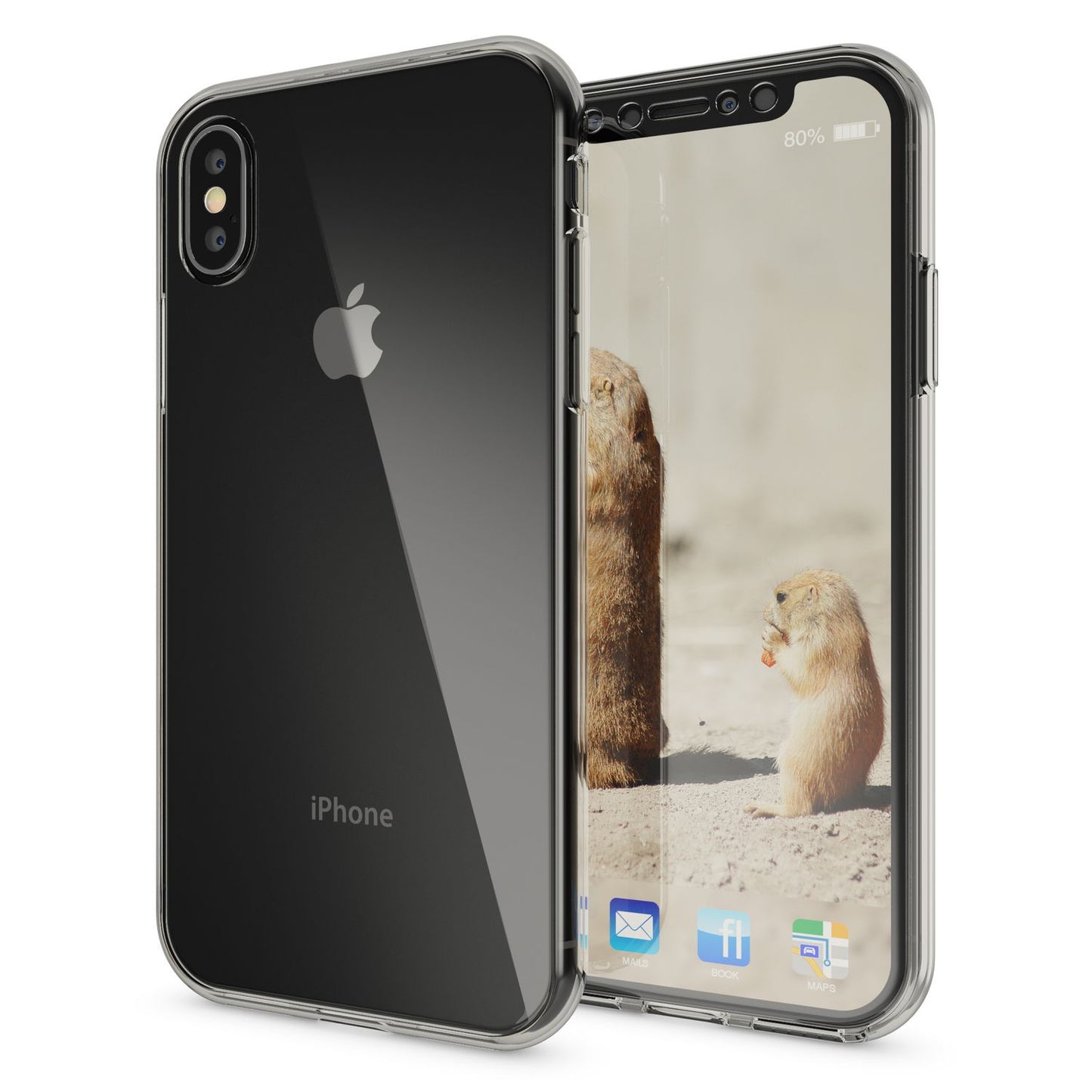 NALIA 360 Grad Hülle für Apple iPhone X XS, Full Cover Rundum Handy Schutz Case