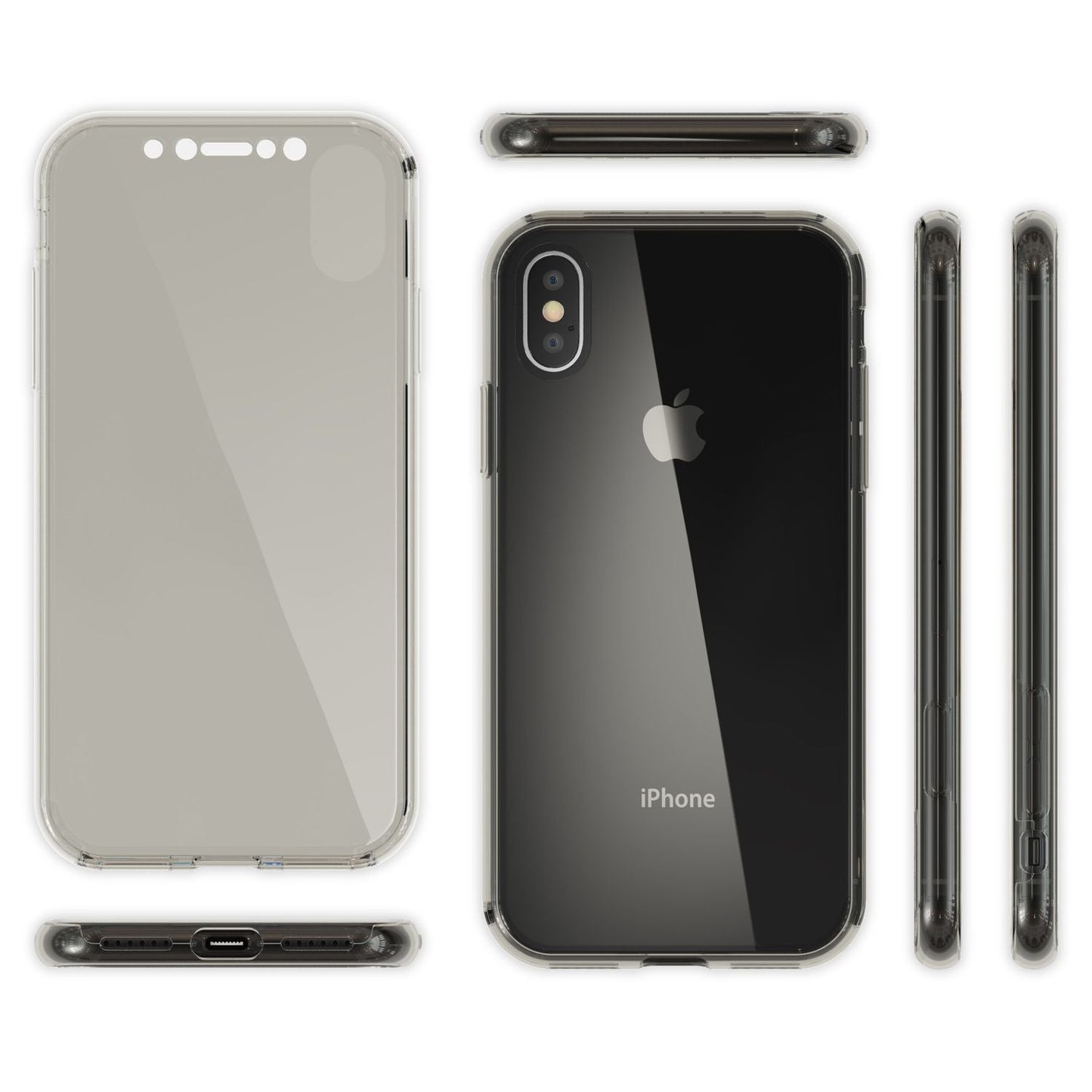 NALIA 360 Grad Hülle für Apple iPhone X XS, Full Cover Rundum Handy Schutz Case