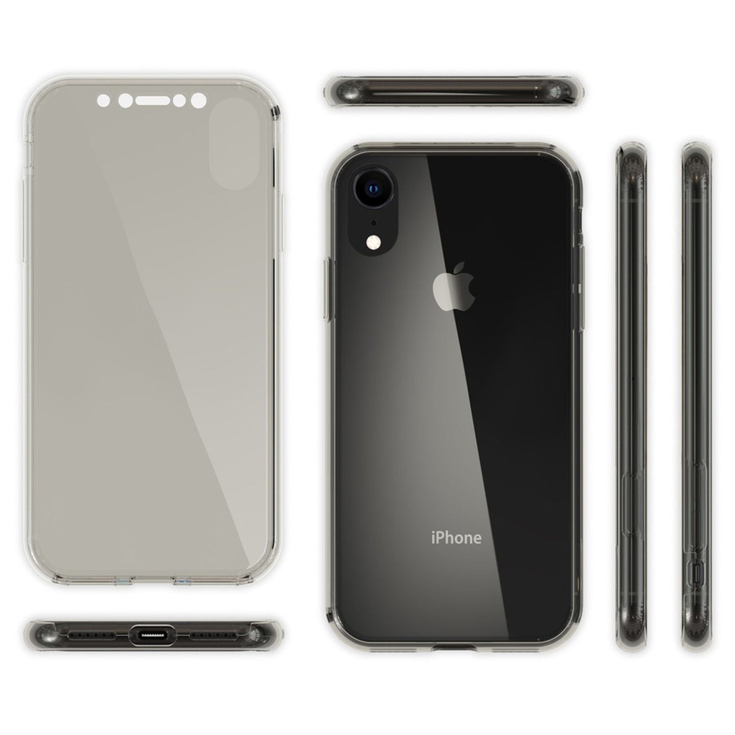 NALIA 360 gráðu símahulstur fyrir iPhone XR, tvöfalt hulstur með fullri vernd