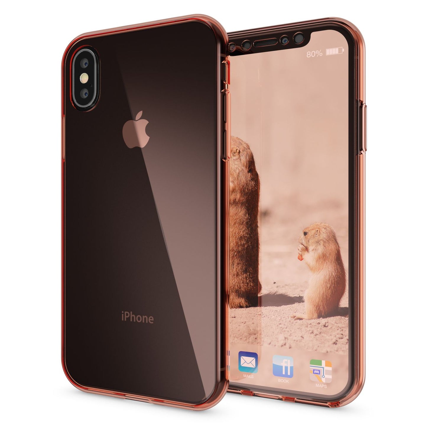 NALIA 360 gráðu símahulstur fyrir Apple iPhone XS Max, fulla vörn