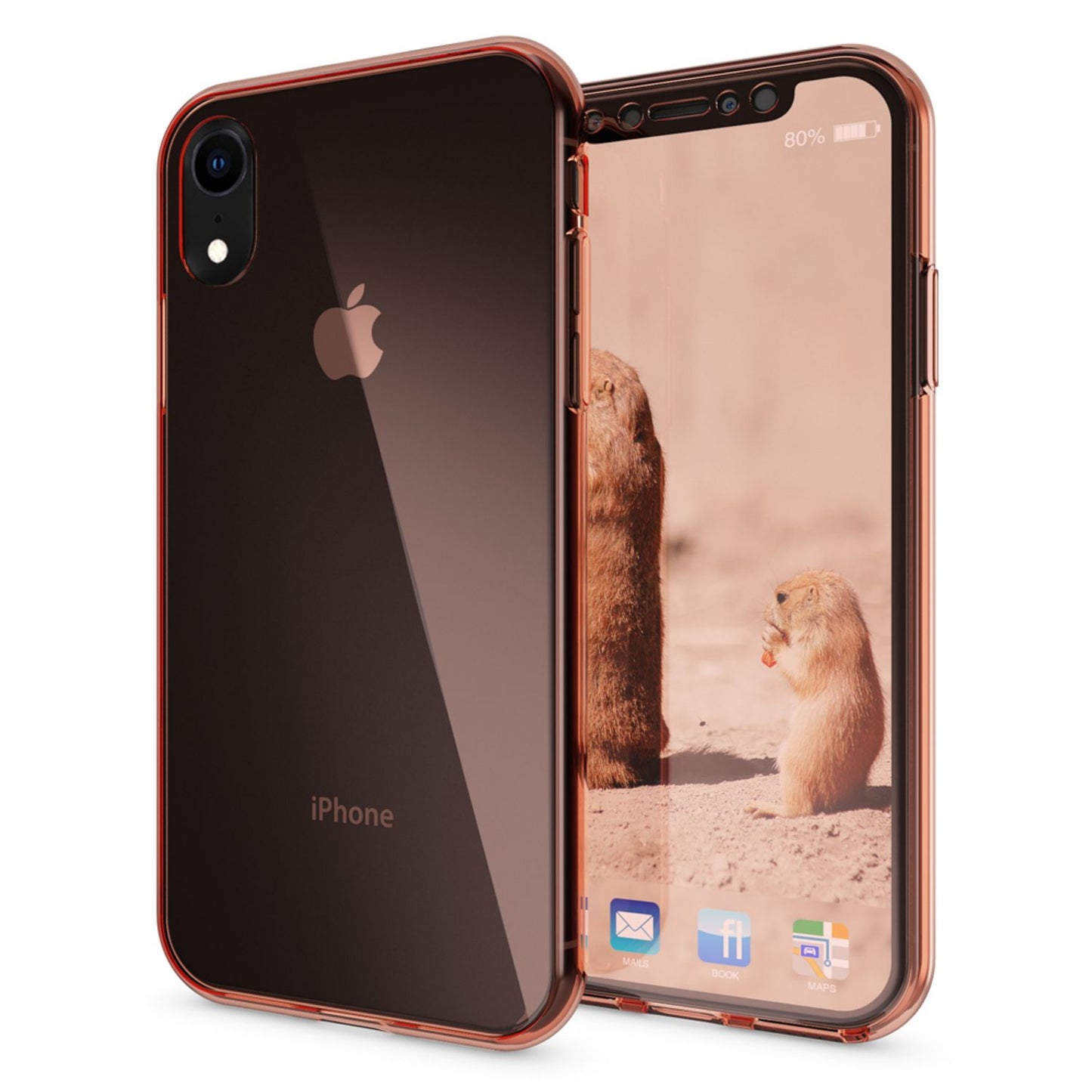 NALIA 360 gráðu símahulstur fyrir iPhone XR, tvöfalt hulstur með fullri vernd