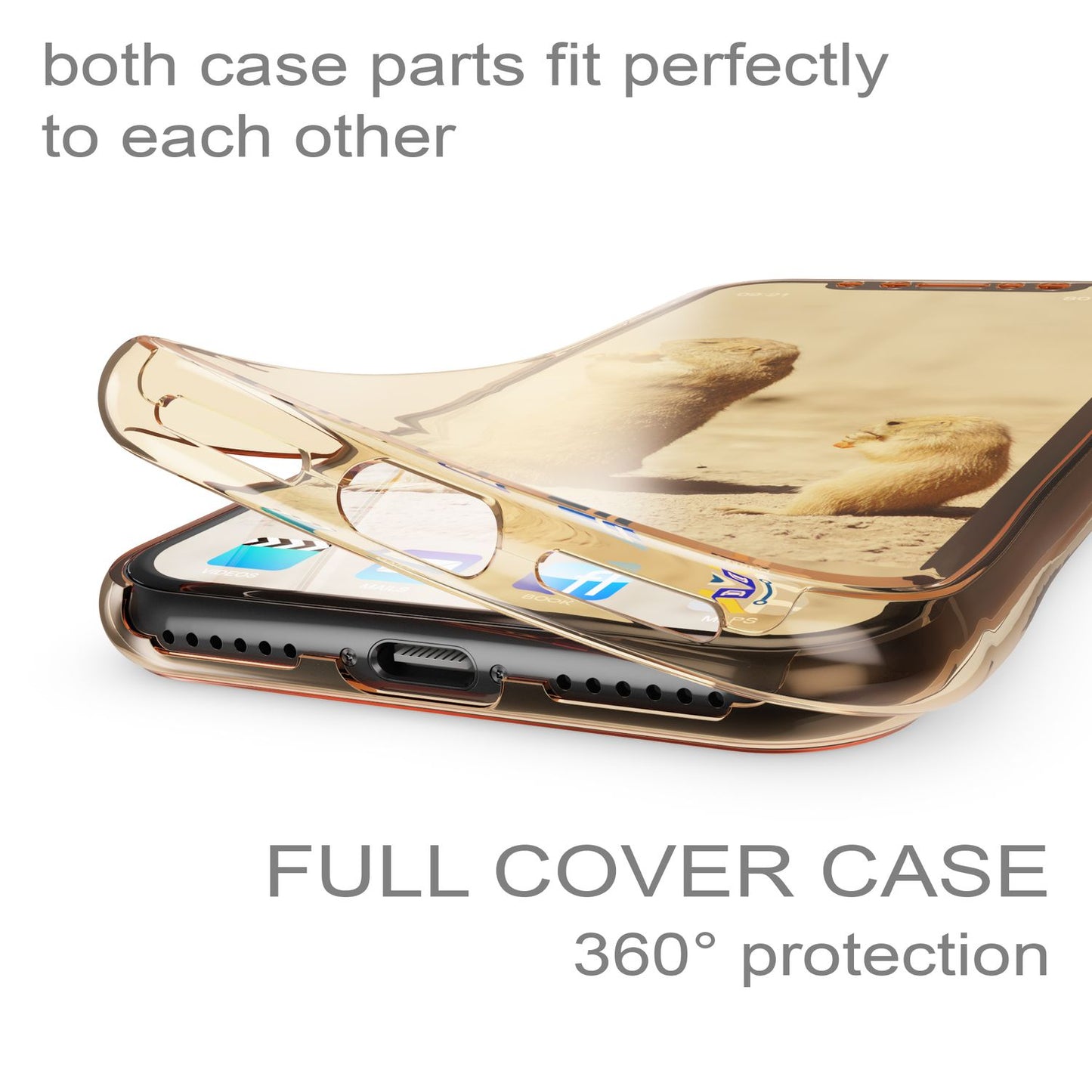 NALIA 360 Grad Hülle für Apple iPhone X XS, Full Cover Rundum Handy Schutz Case