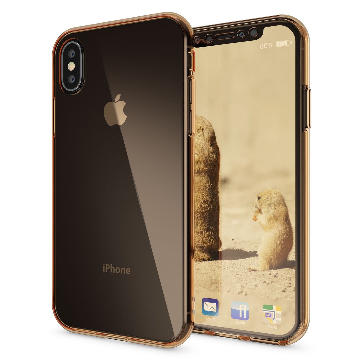 NALIA 360 gráðu símahulstur fyrir Apple iPhone XS Max, fulla vörn