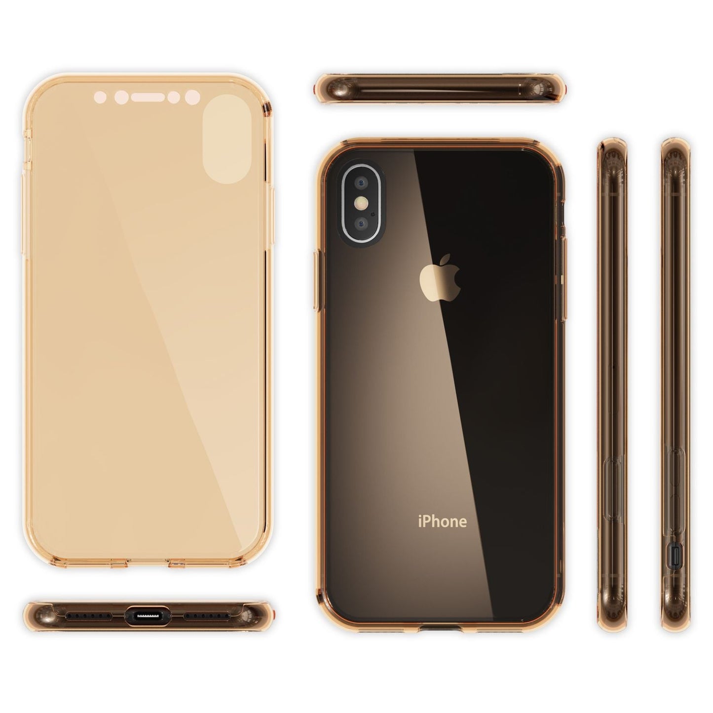 NALIA 360 Grad Hülle für Apple iPhone X XS, Full Cover Rundum Handy Schutz Case