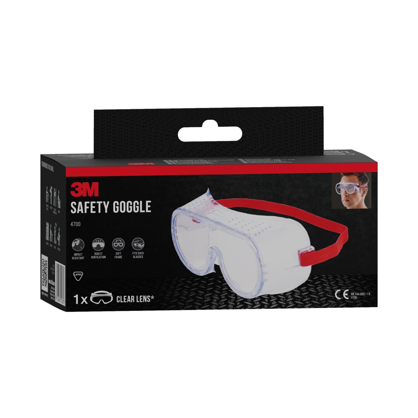 3M™ Classic Schutzbrille 4700, direkt belüftet, Klarsichtscheibe | Packung (1 Stück)