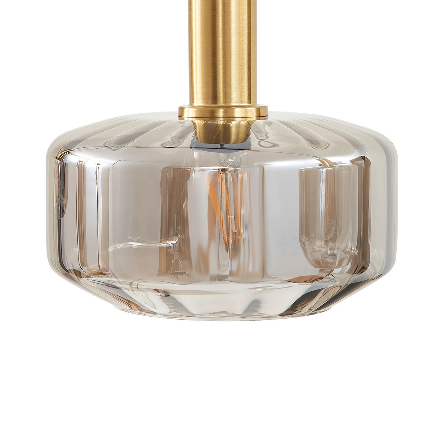 Lindby hengiljós í B-flokki, Hildur, 118 cm, reykgrátt glerloftlampi, S866