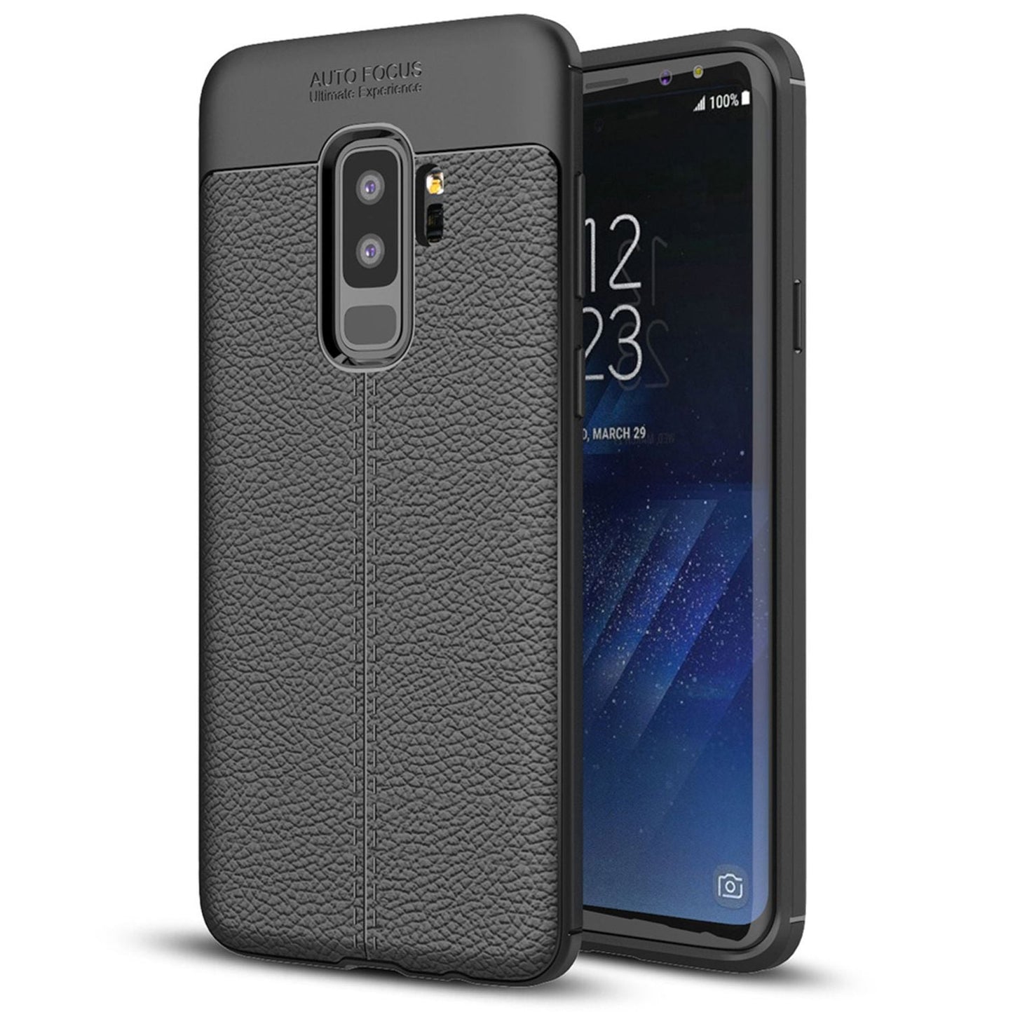 Samsung Galaxy S9 Plus Leder Look Handy Hülle von NALIA, Slim Silikon Case Cover