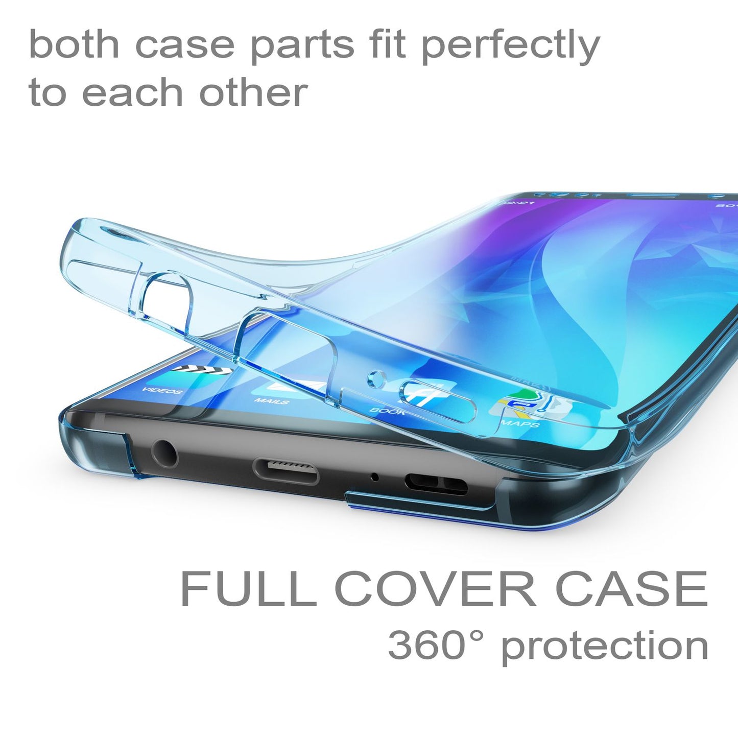 Samsung Galaxy S9 Plus 360 Degree Phone Case by NALIA, Full Cover Front and Back