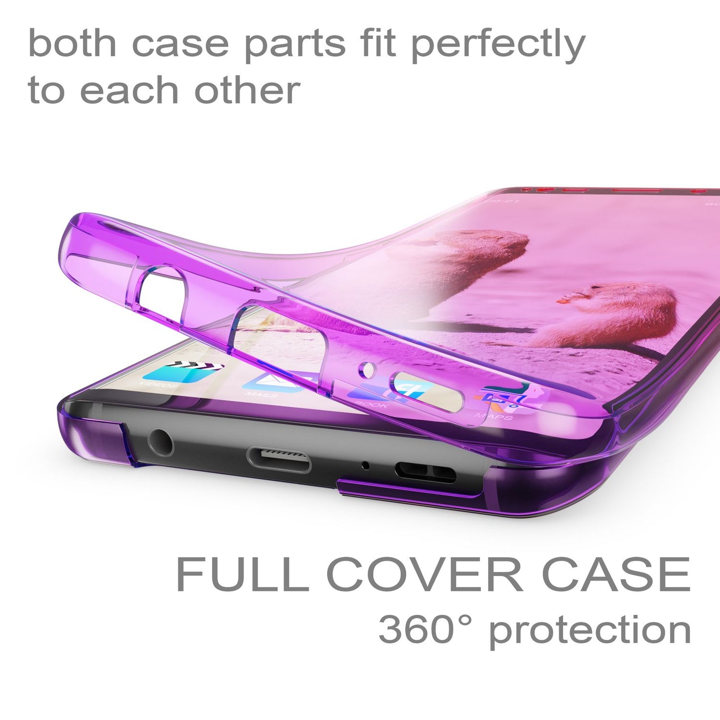 Samsung Galaxy S9 Plus 360 Degree Phone Case by NALIA, Full Cover Front and Back