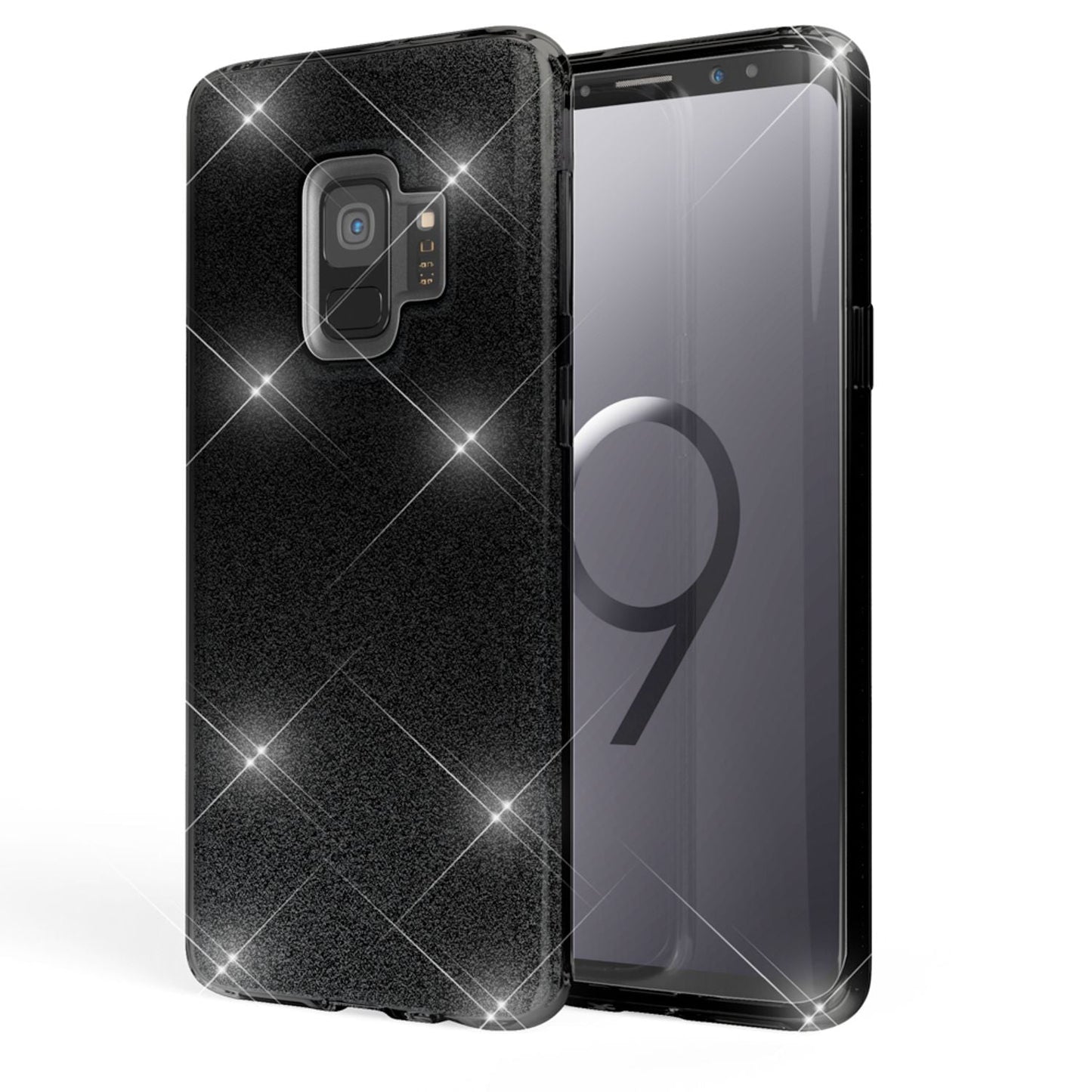 Samsung Galaxy S9 hulstur frá NALIA, glitrandi þunnt hulstur fyrir hlífðarhlíf