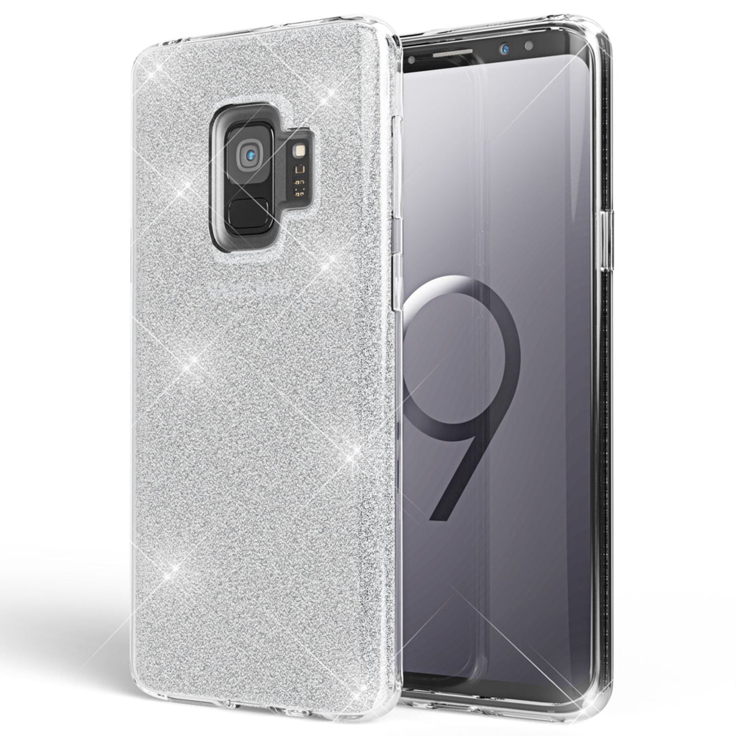 Samsung Galaxy S9 hulstur frá NALIA, glitrandi þunnt hulstur fyrir hlífðarhlíf