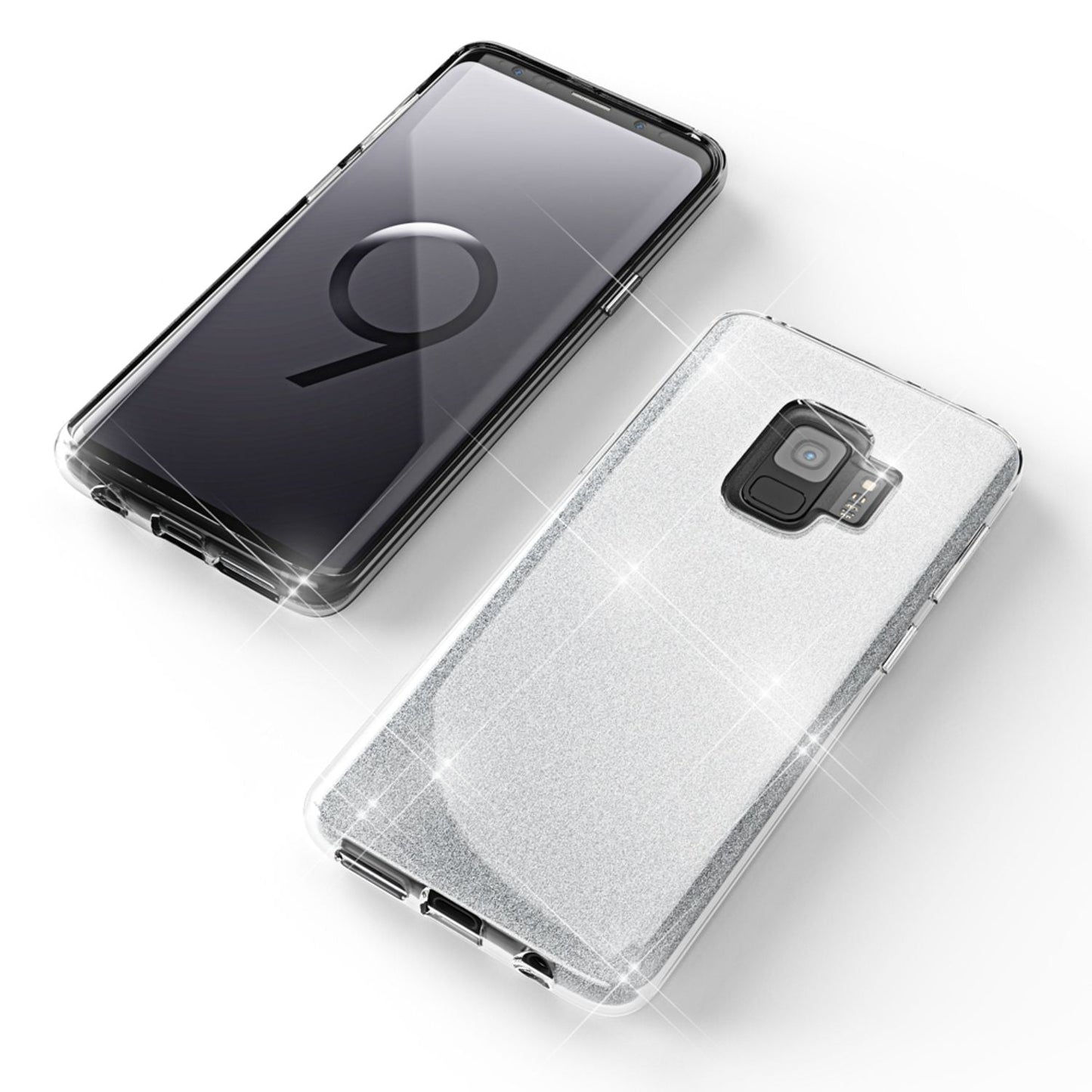 Samsung Galaxy S9 hulstur frá NALIA, glitrandi þunnt hulstur fyrir hlífðarhlíf