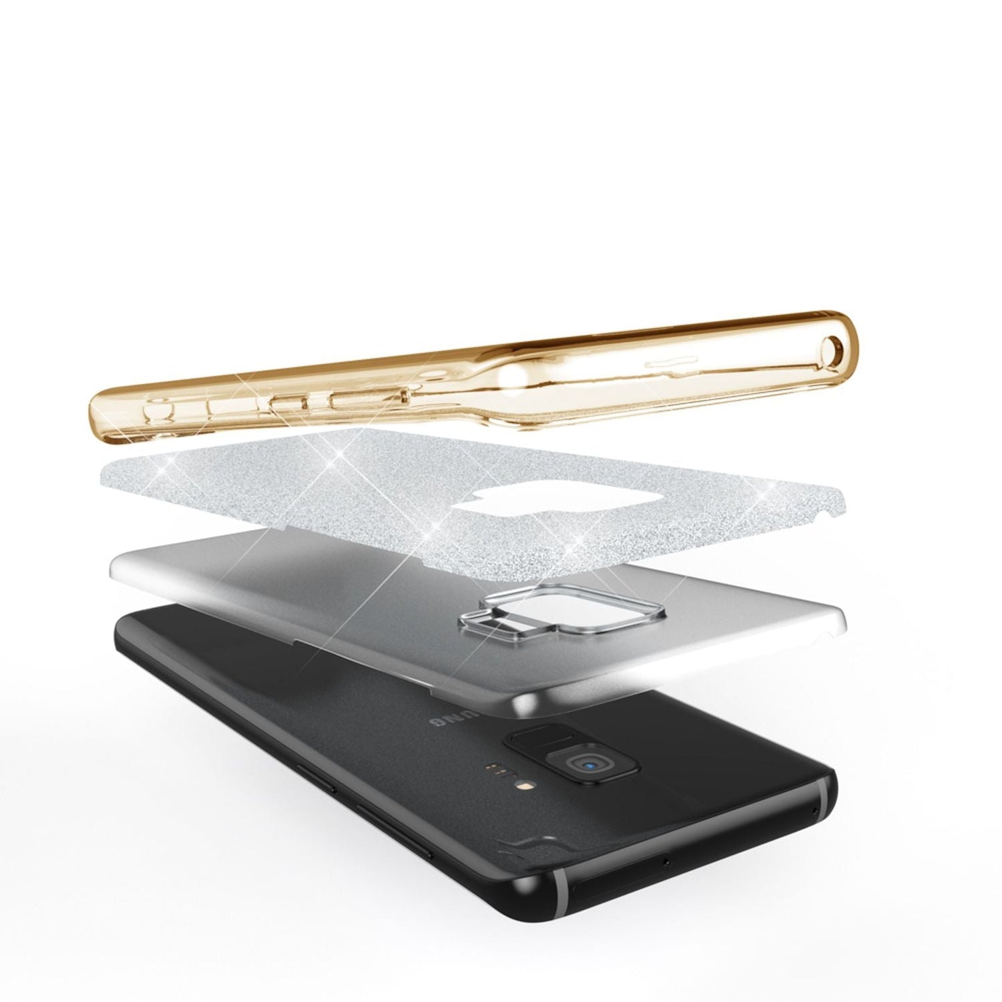 Samsung Galaxy S9 hulstur frá NALIA, glitrandi þunnt hulstur fyrir hlífðarhlíf