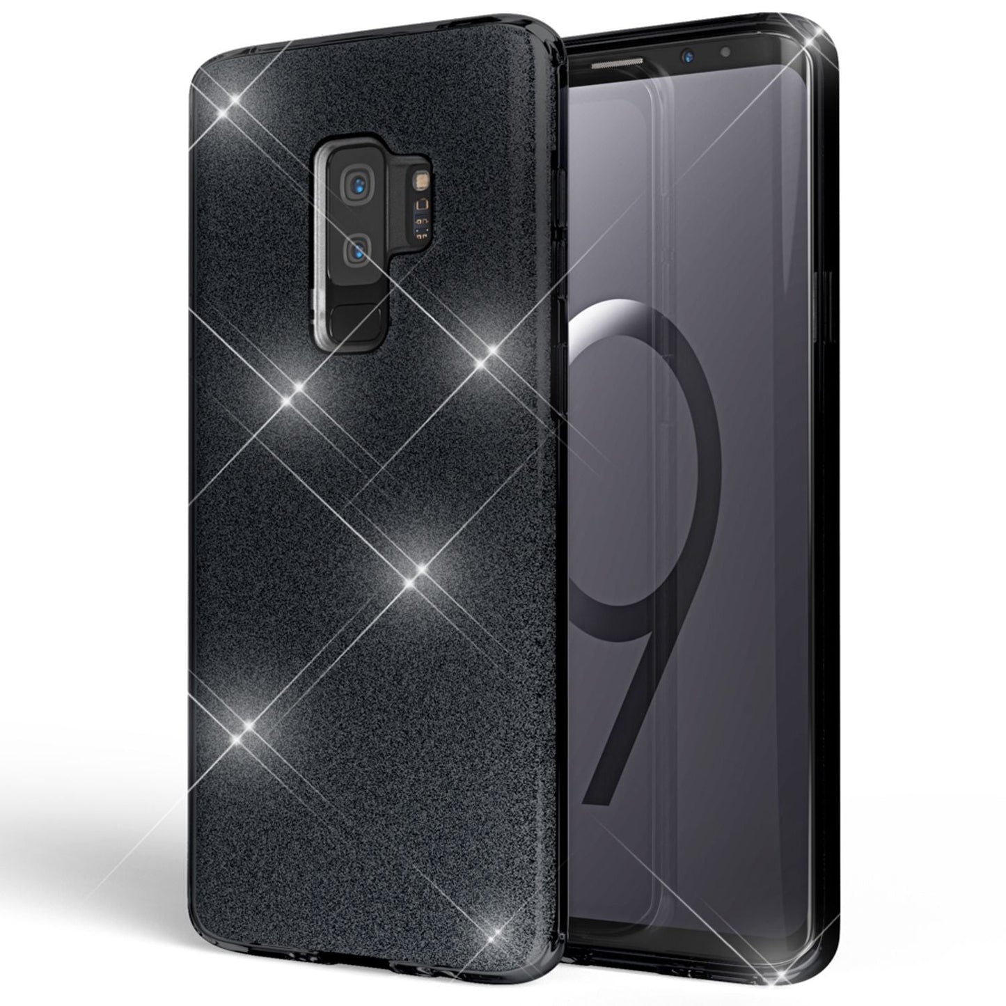 NALIA símahulstur fyrir Samsung Galaxy S9 Plus, glitrandi hulstur með stuðara