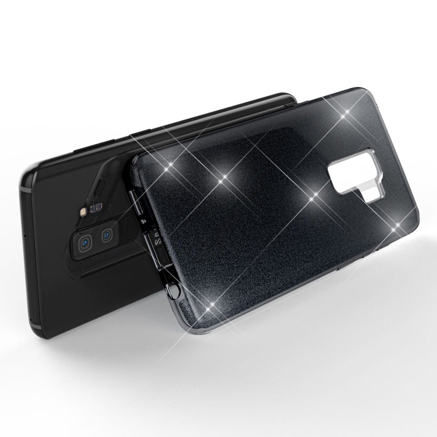 NALIA símahulstur fyrir Samsung Galaxy S9 Plus, glitrandi hulstur með stuðara