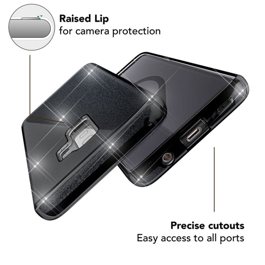 NALIA símahulstur fyrir Samsung Galaxy S9 Plus, glitrandi hulstur með stuðara