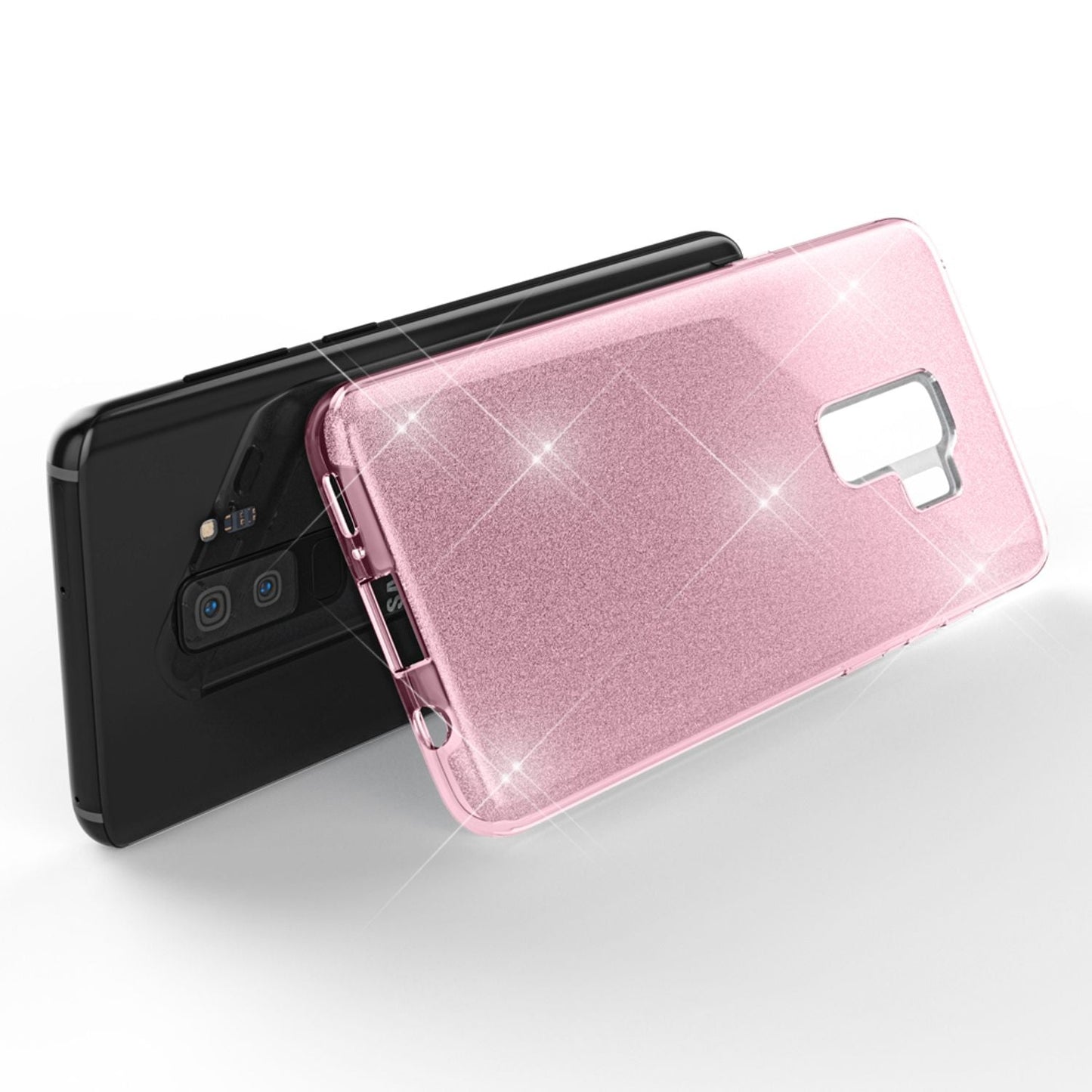 NALIA símahulstur fyrir Samsung Galaxy S9 Plus, glitrandi hulstur með stuðara