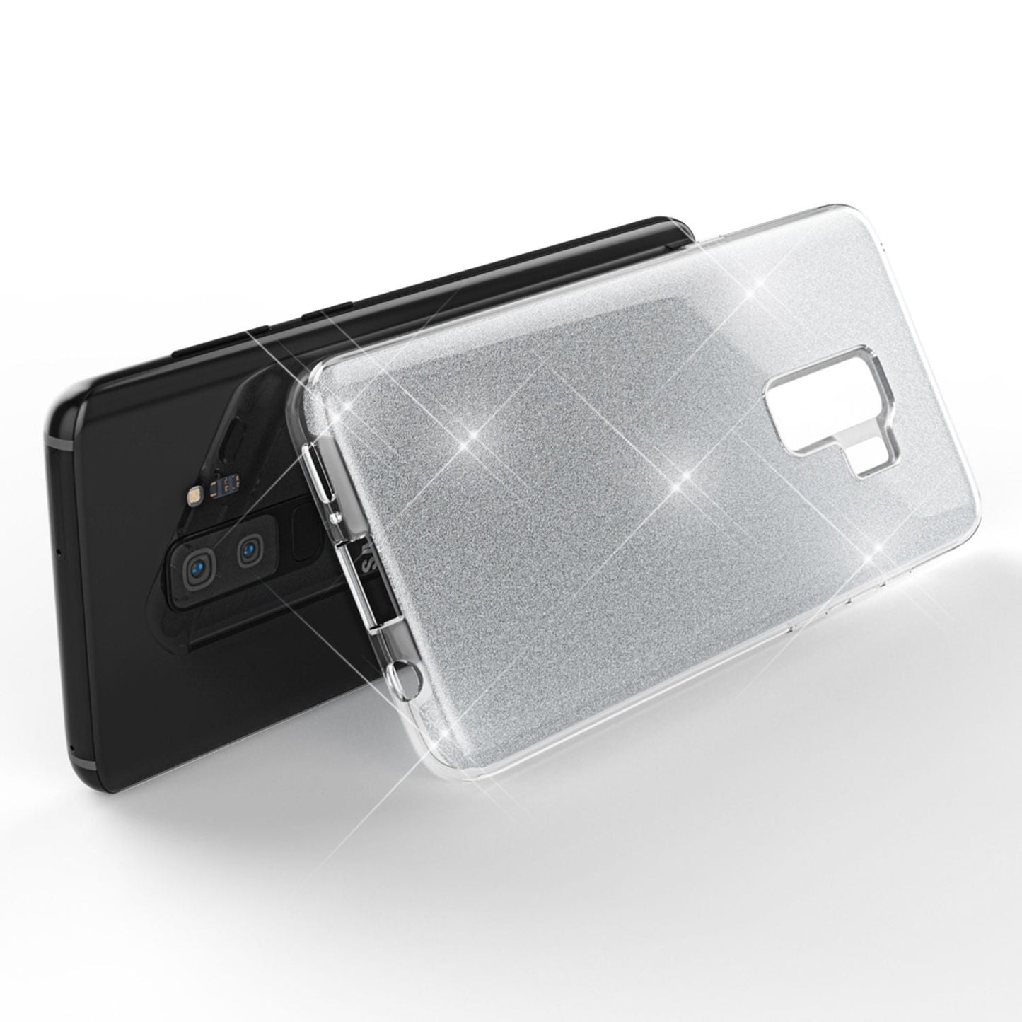 NALIA símahulstur fyrir Samsung Galaxy S9 Plus, glitrandi hulstur með stuðara