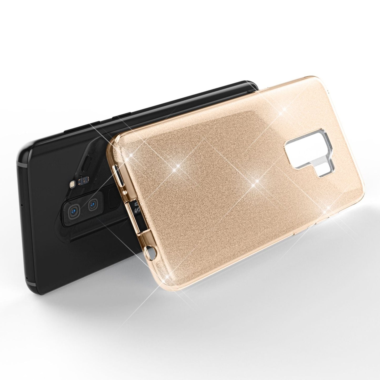 NALIA símahulstur fyrir Samsung Galaxy S9 Plus, glitrandi hulstur með stuðara