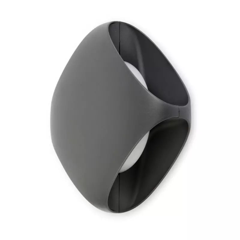 B-flokks Faro LED veggljós Bu Oh 12 W 310lm hlýhvítt IP65 grátt veggljós