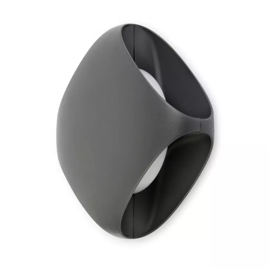 B-flokks Faro LED veggljós Bu Oh 12 W 310lm hlýhvítt IP65 grátt veggljós