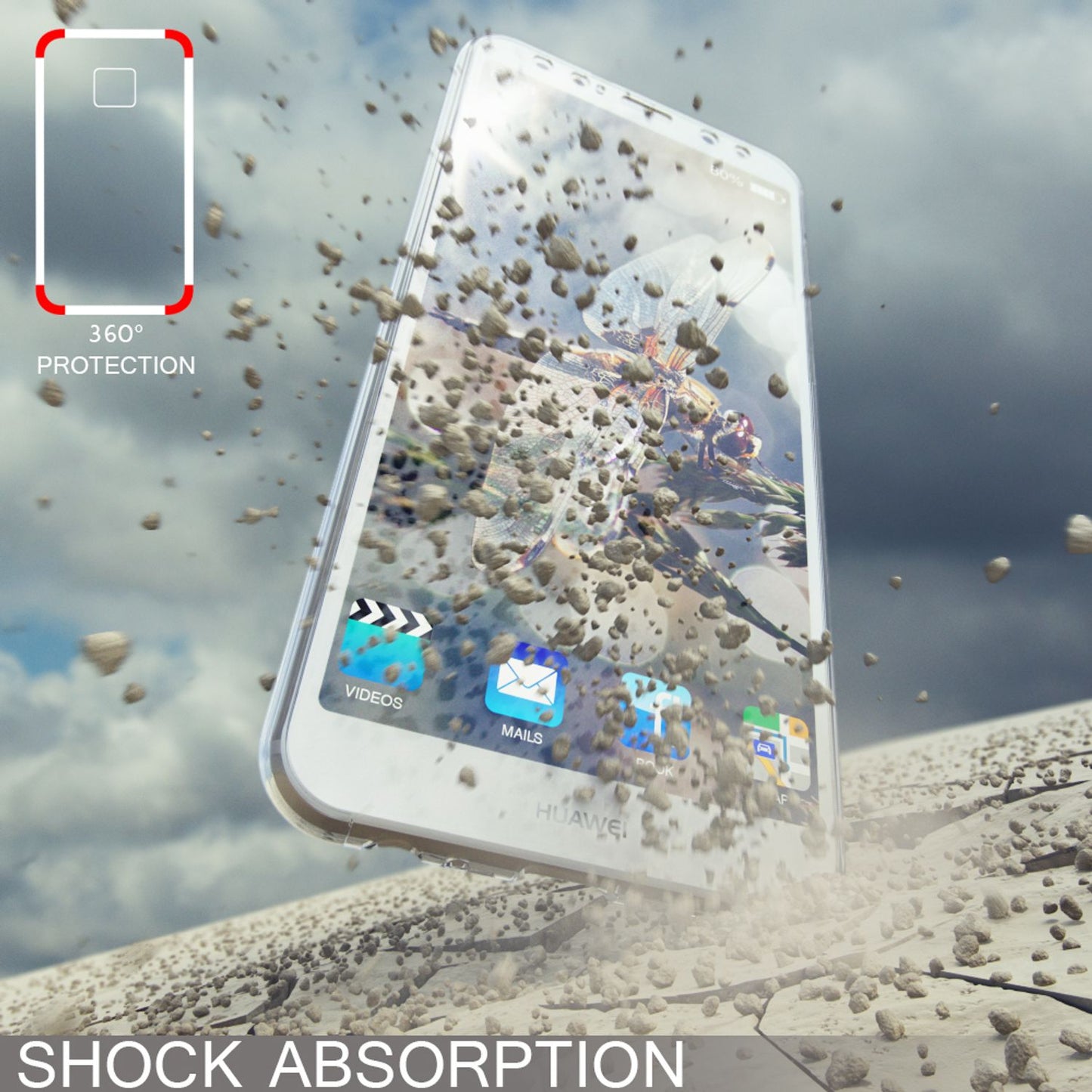 360 gráðu símahulstur fyrir Huawei Mate 10 Lite frá NALIA, heilhlíf að framan og aftan