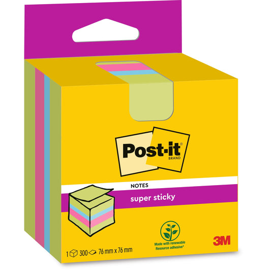 Post-it® Super Sticky Notes Würfel, 76 mm x 76 mm, 100% PEFC