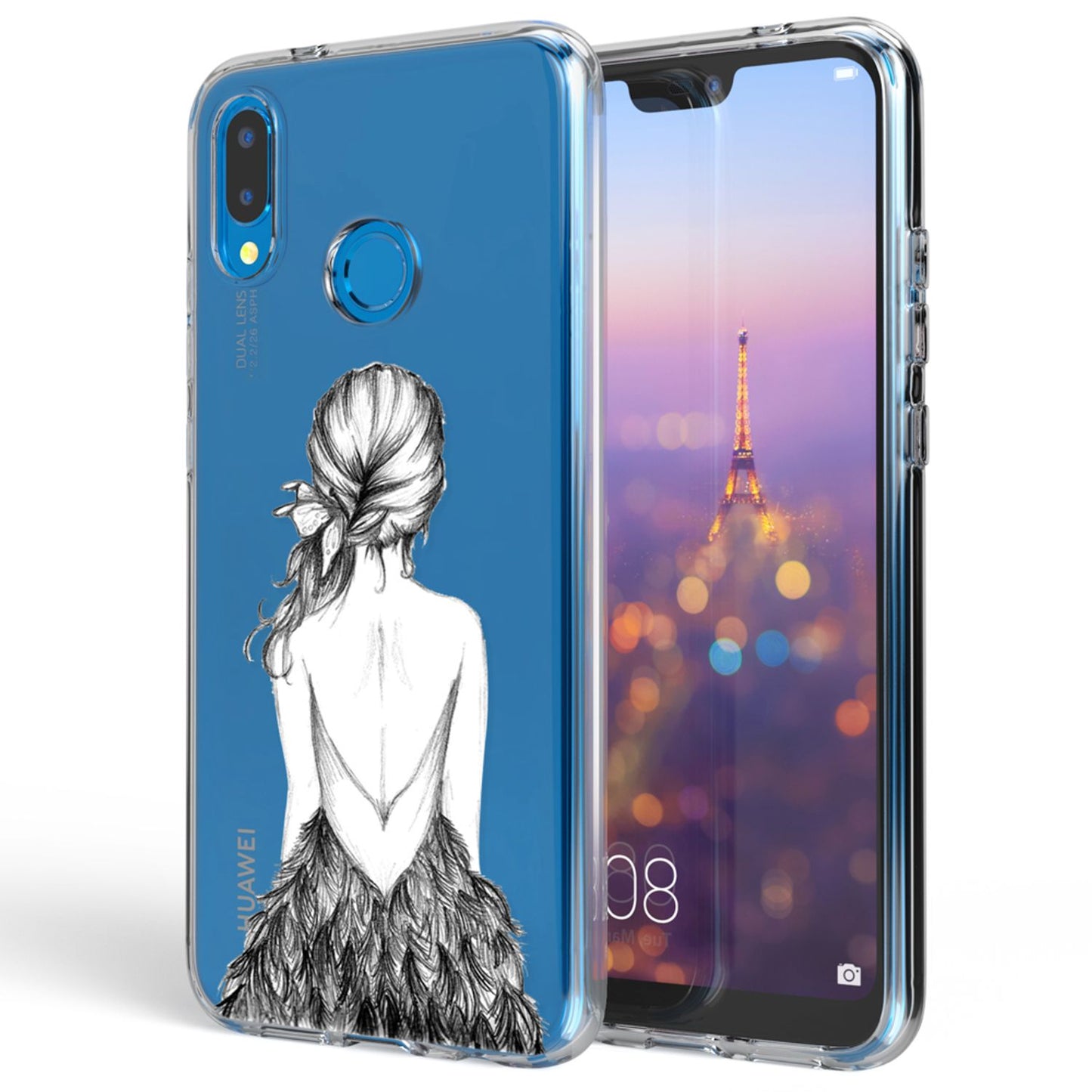 Huawei P20 Lite hulstur frá NALIA, þunnt sílikonhlífðarhulstur
