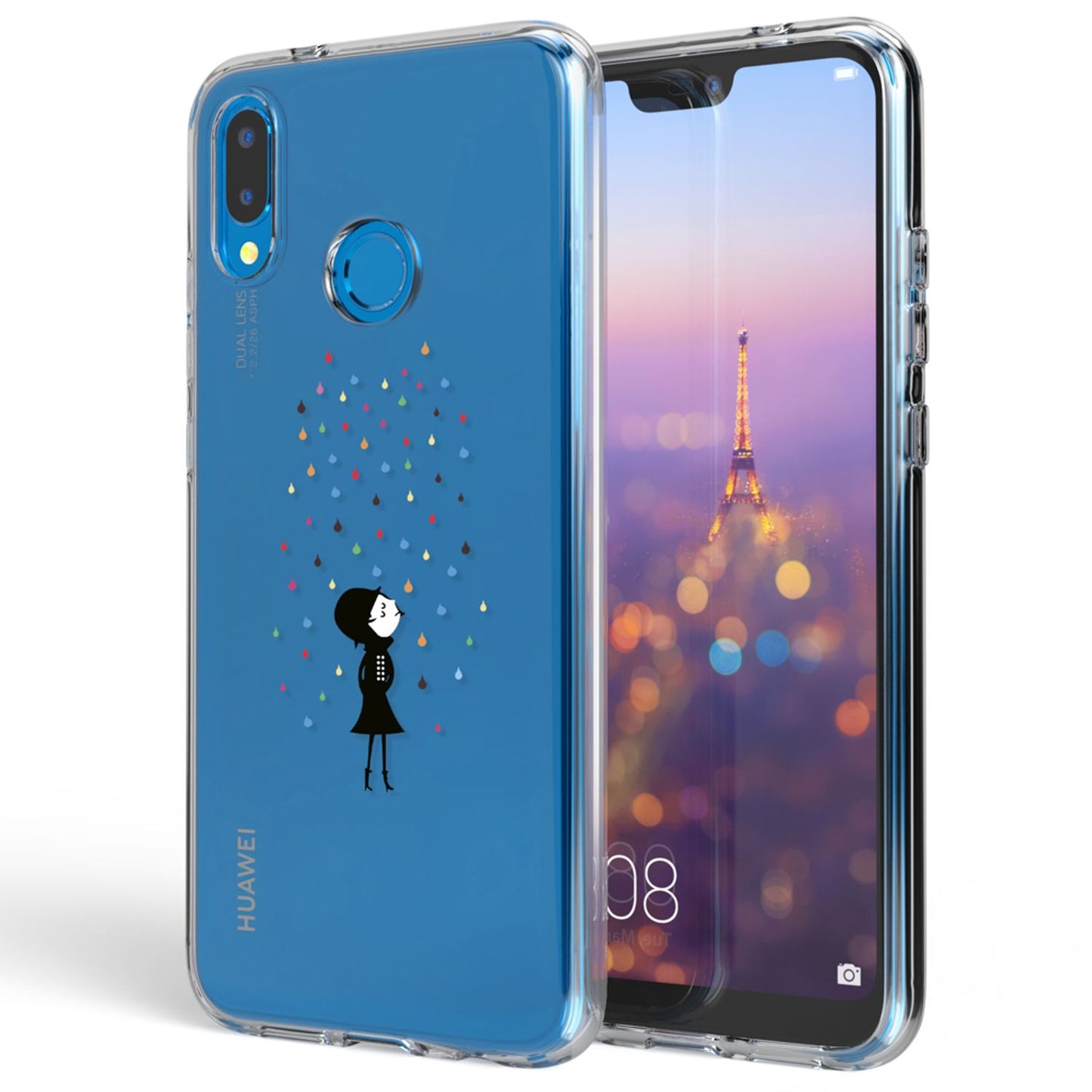 Huawei P20 Lite hulstur frá NALIA, þunnt sílikonhlífðarhulstur