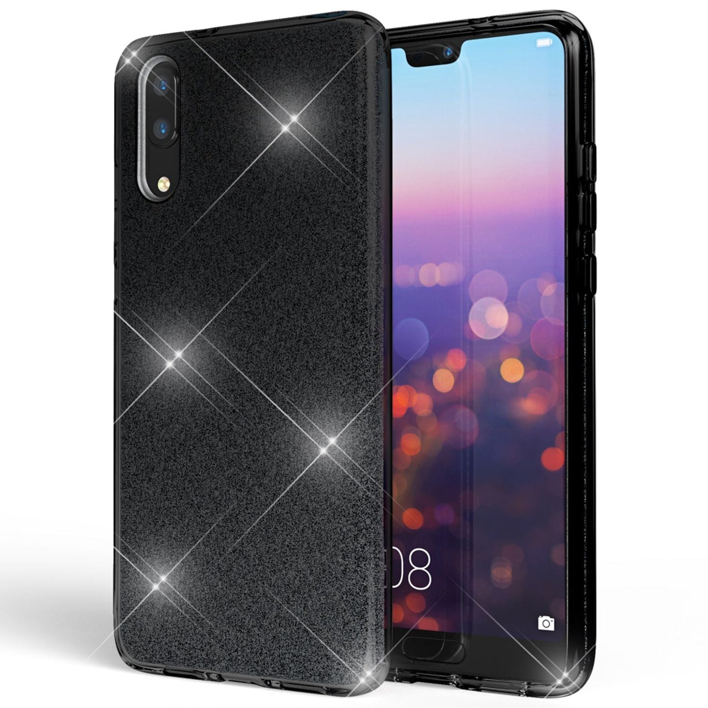 Huawei P20 símahulstur frá NALIA, glitrandi sílikonhulstur, verndandi glitrandi