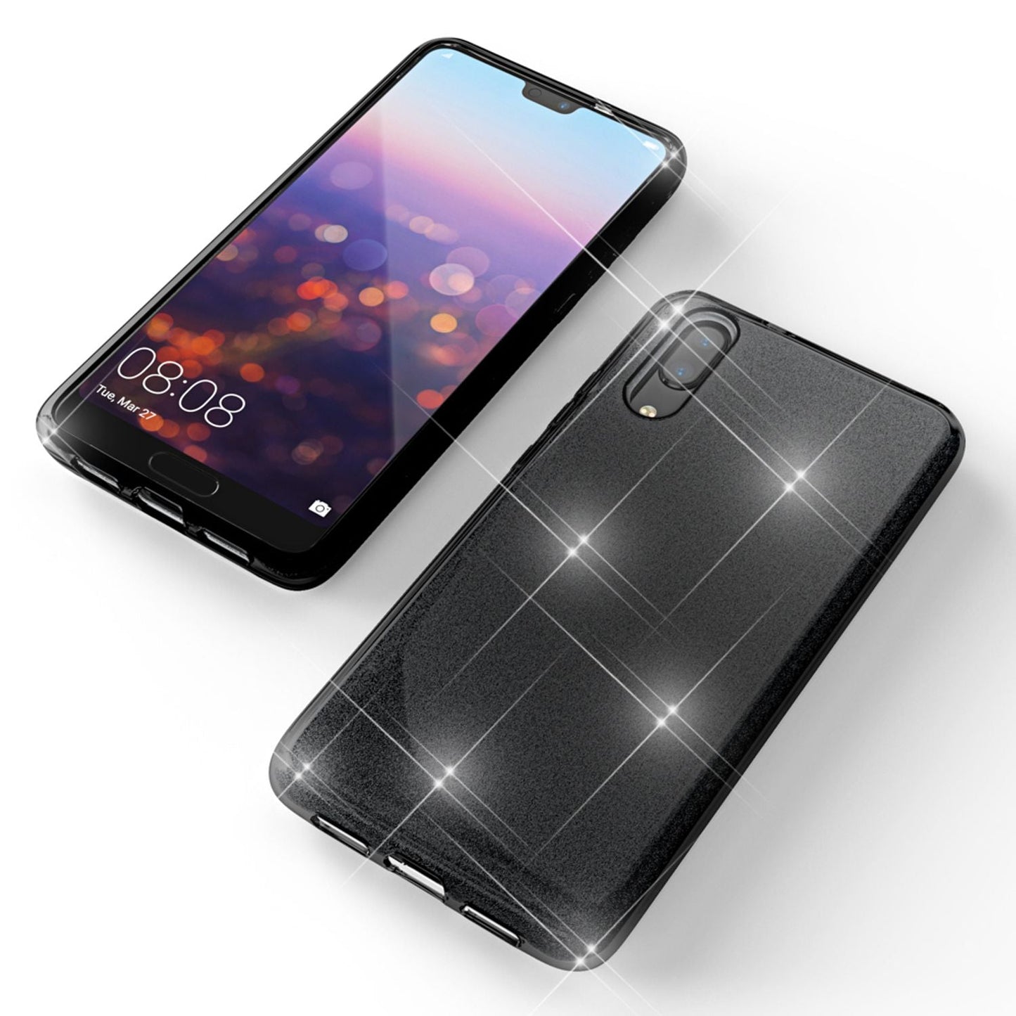 Huawei P20 símahulstur frá NALIA, glitrandi sílikonhulstur, verndandi glitrandi