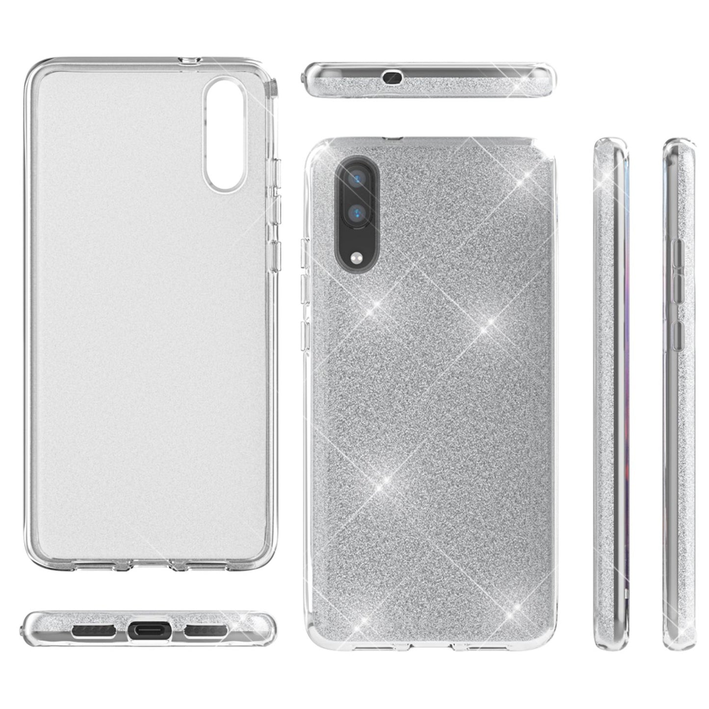 Huawei P20 símahulstur frá NALIA, glitrandi sílikonhulstur, verndandi glitrandi