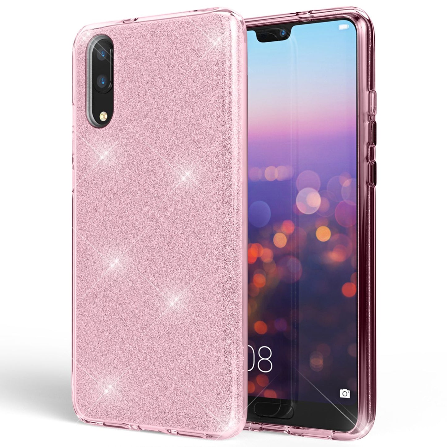 Huawei P20 símahulstur frá NALIA, glitrandi sílikonhulstur, verndandi glitrandi
