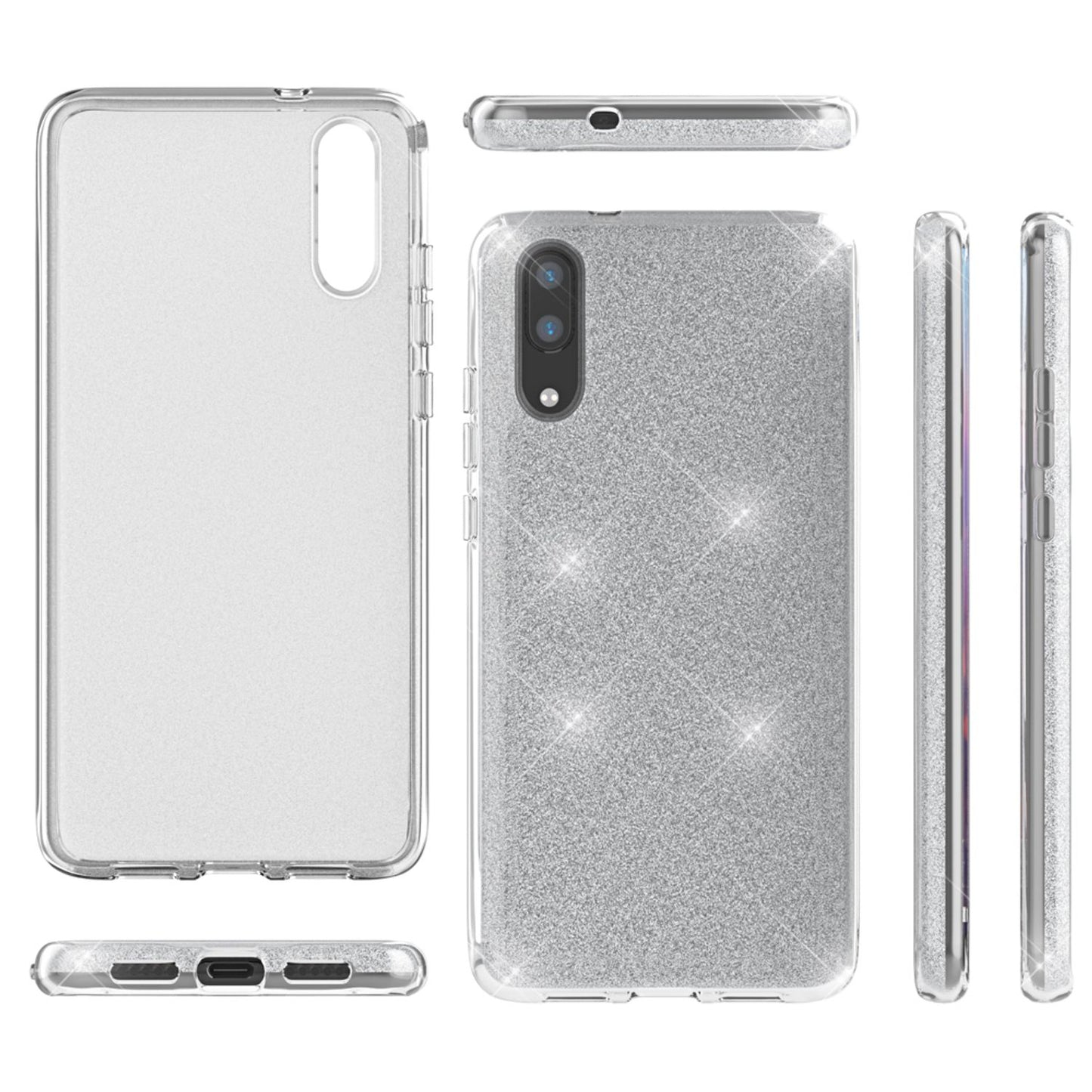 Huawei P20 símahulstur frá NALIA, glitrandi sílikonhulstur, verndandi glitrandi