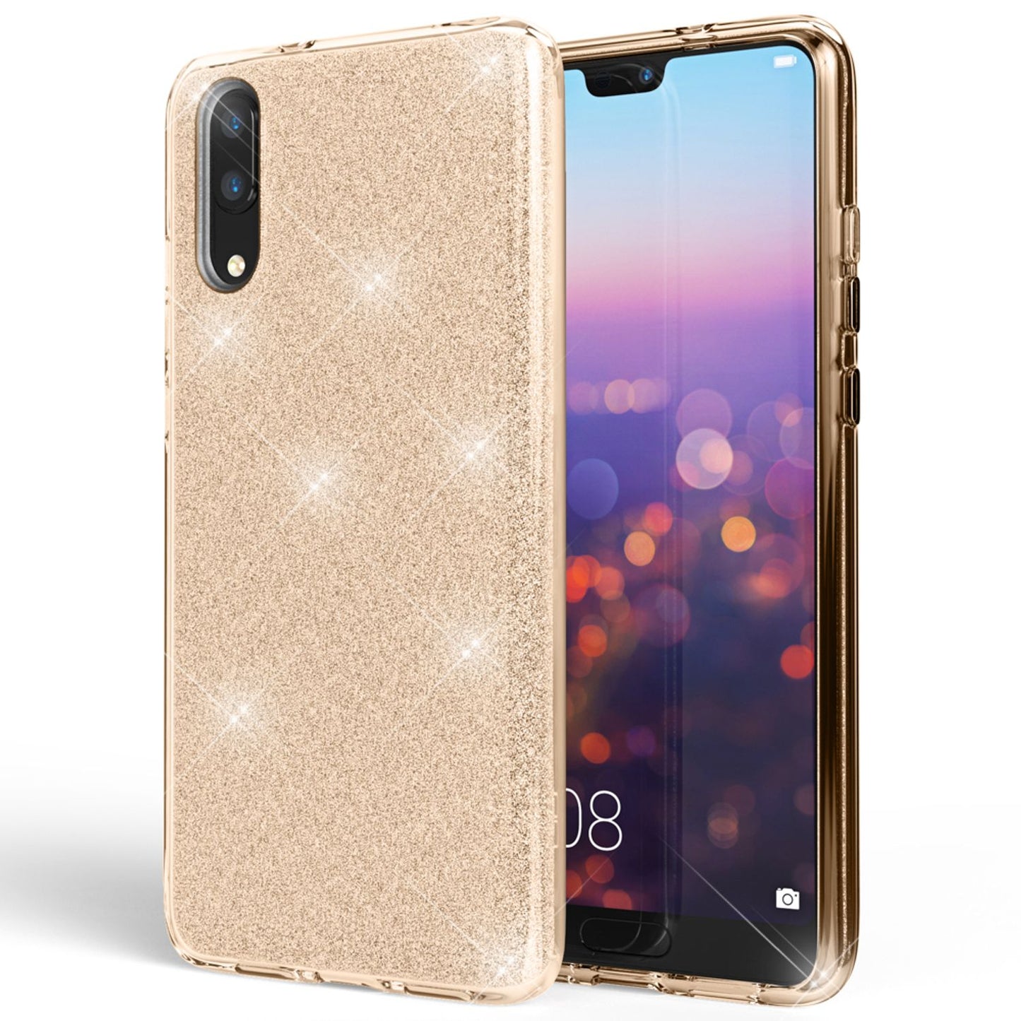 Huawei P20 símahulstur frá NALIA, glitrandi sílikonhulstur, verndandi glitrandi