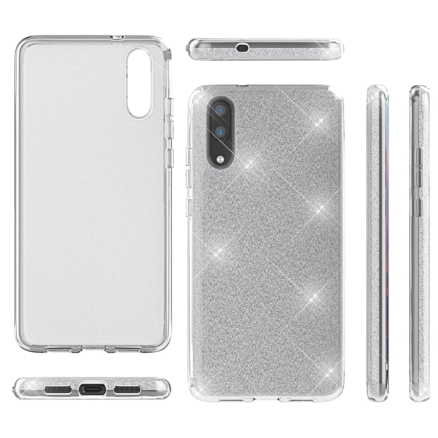 Huawei P20 símahulstur frá NALIA, glitrandi sílikonhulstur, verndandi glitrandi