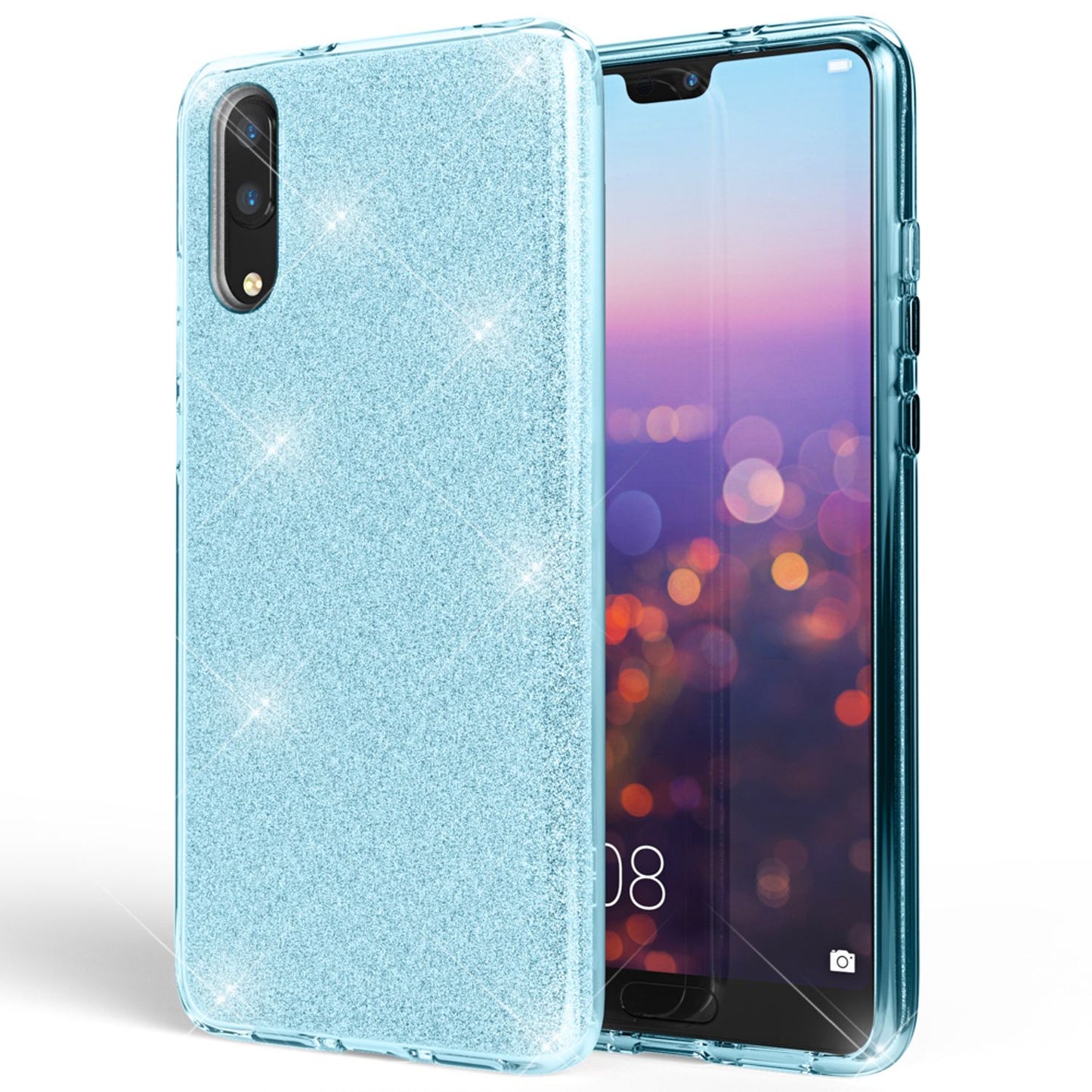 Huawei P20 símahulstur frá NALIA, glitrandi sílikonhulstur, verndandi glitrandi
