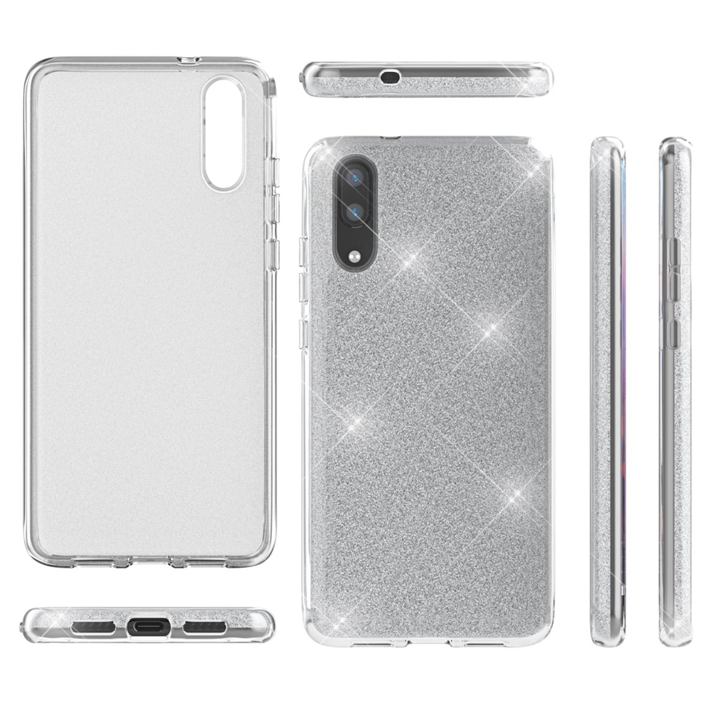 Huawei P20 símahulstur frá NALIA, glitrandi sílikonhulstur, verndandi glitrandi