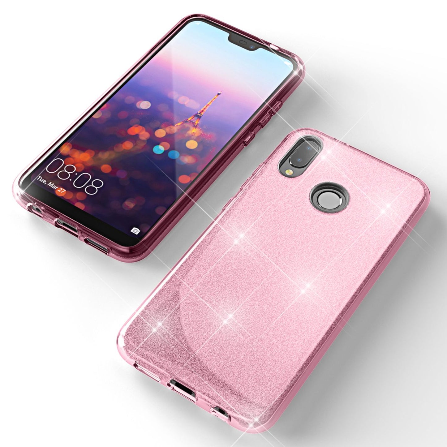 Huawei P20 Lite Case, Phone Case by NALIA, Glitter Silicone Case Back Cover