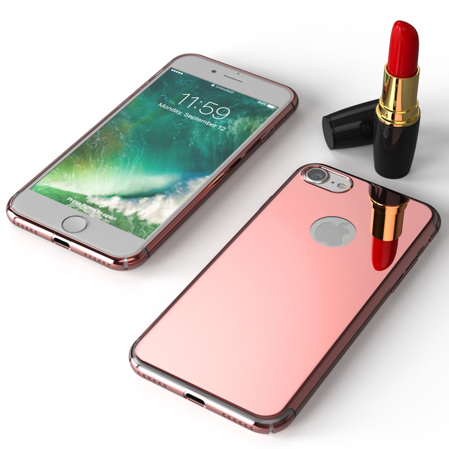 iPhone 7 Spiegel Handy Hülle von NALIA, Ultra Slim Cover Mirror Case Hard Cover