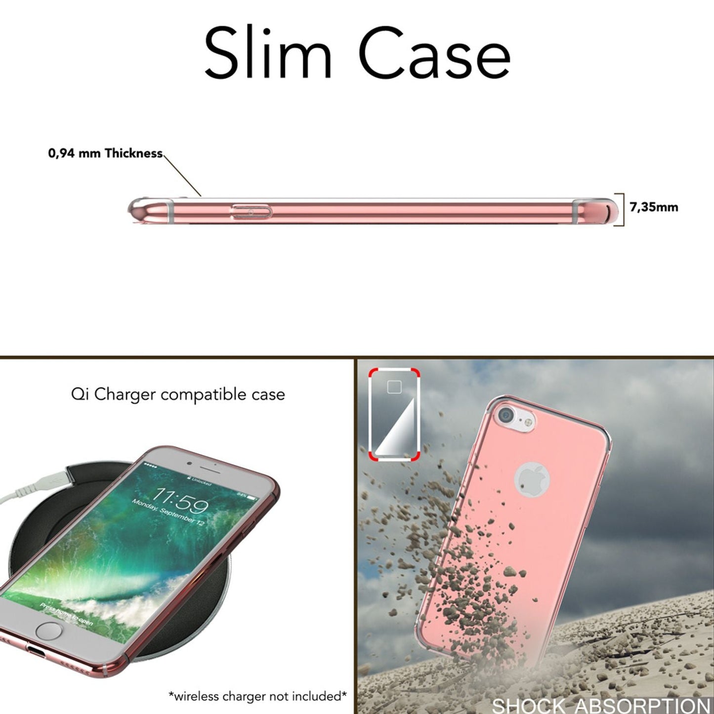 iPhone 7 Spiegel Handy Hülle von NALIA, Ultra Slim Cover Mirror Case Hard Cover