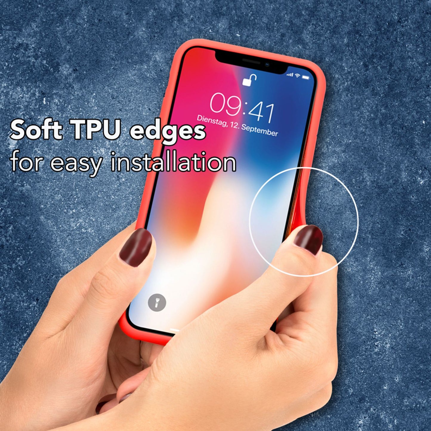 NALIA hulstur fyrir iPhone X XS, þunnt hart hulstur með símavörn og bakhlið.