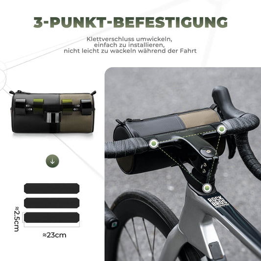 ROCKBROS Bicycle Bag Cylindrical Handlebar Bag 1.7L with Shoulder Strap