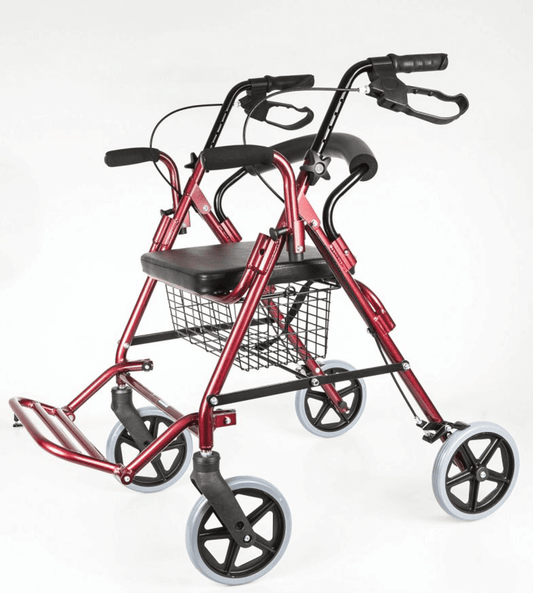 Aluminum rollator with footrest - AT51018