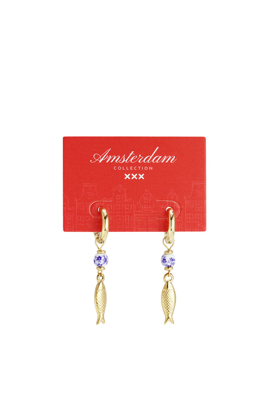 Ohrhänger aus Edelstahl, Fischmotiv, lässig, Urlaub/Strand, schlichte Serie, Damenschmuck