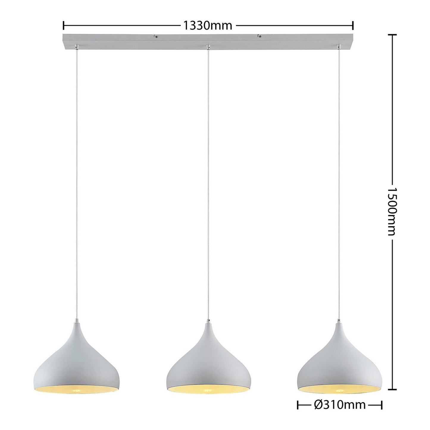 B-stock Lindby Elamira pendant light ceiling lamp hanging light lamp 3 fl E27 white M155
