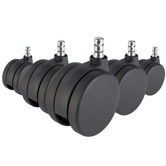 B-grade Hjh Office carpet casters, office chair casters, 5-pack, black, 11mm, carpet132
