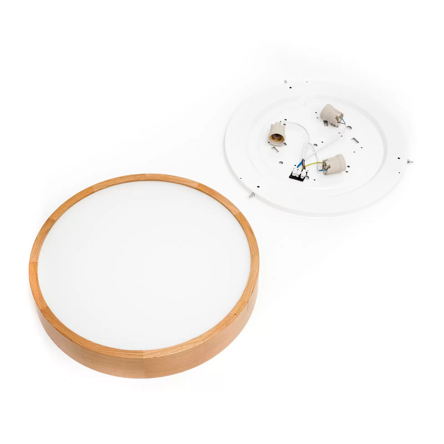 B-flokks Envostar Kerio loftlampi, 47 cm, náttúruleg eikarloftlampi S48 